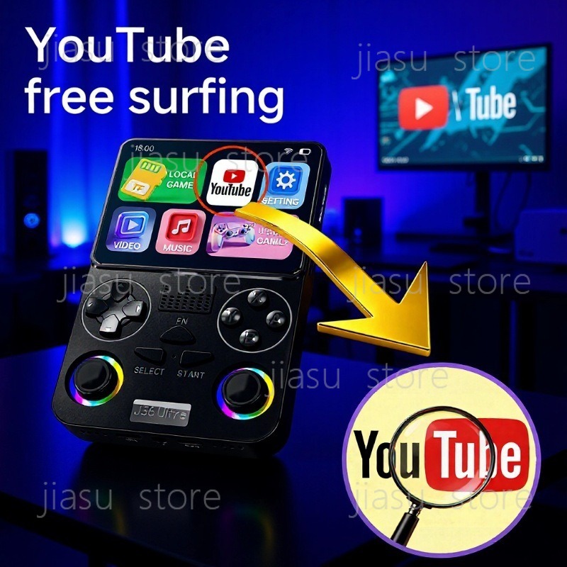 Handheld Gaming Console Youtube - J36 울트라 휴대용 게임 콘솔 안드로이드