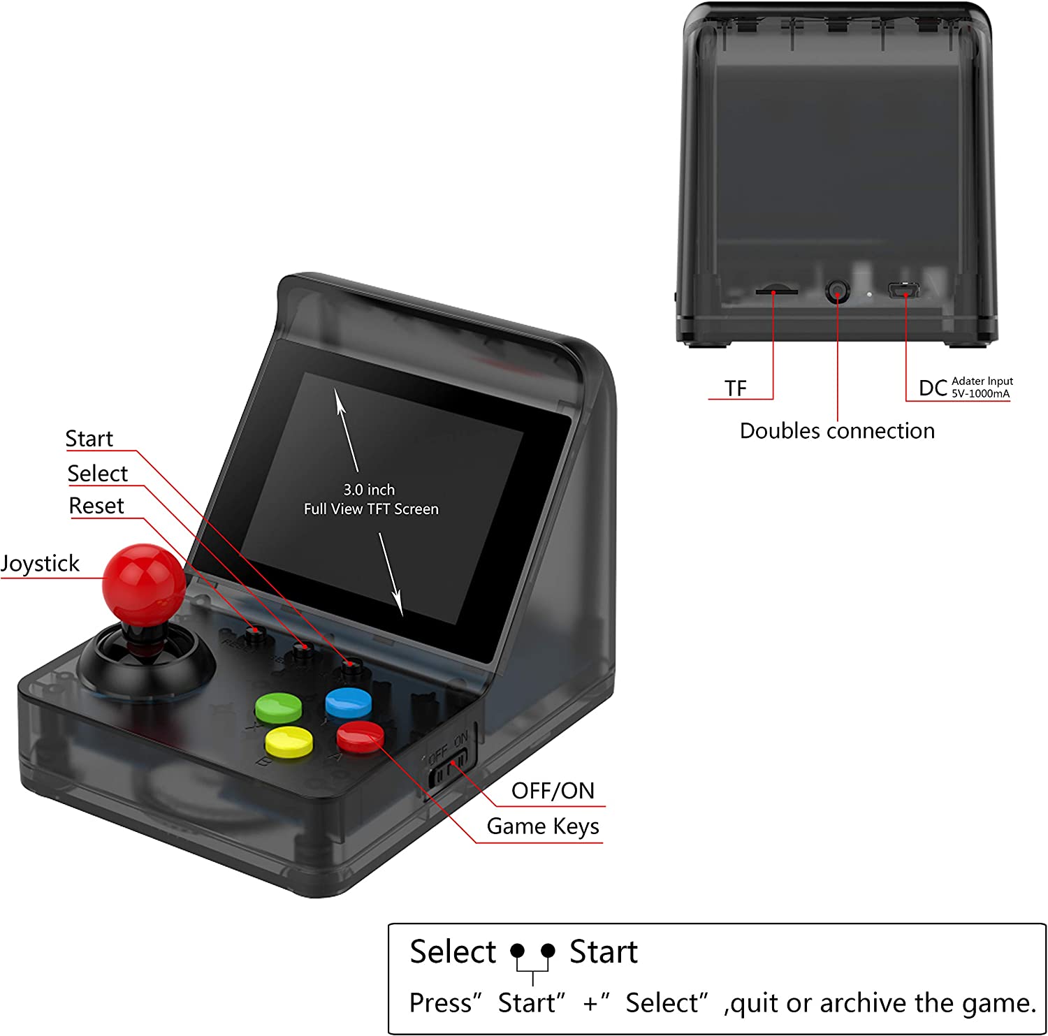 아케이드 미니 최고의 인기 32 비트 미니 아케이드 레 - Gaming Console Under 500 리뷰 및 가격