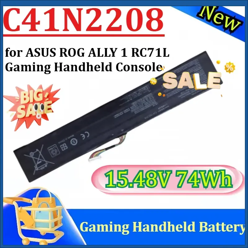 새로운 C41N2208 15.48V 74Wh 고용량 확 - Gaming Console Rog 리뷰 및 가격