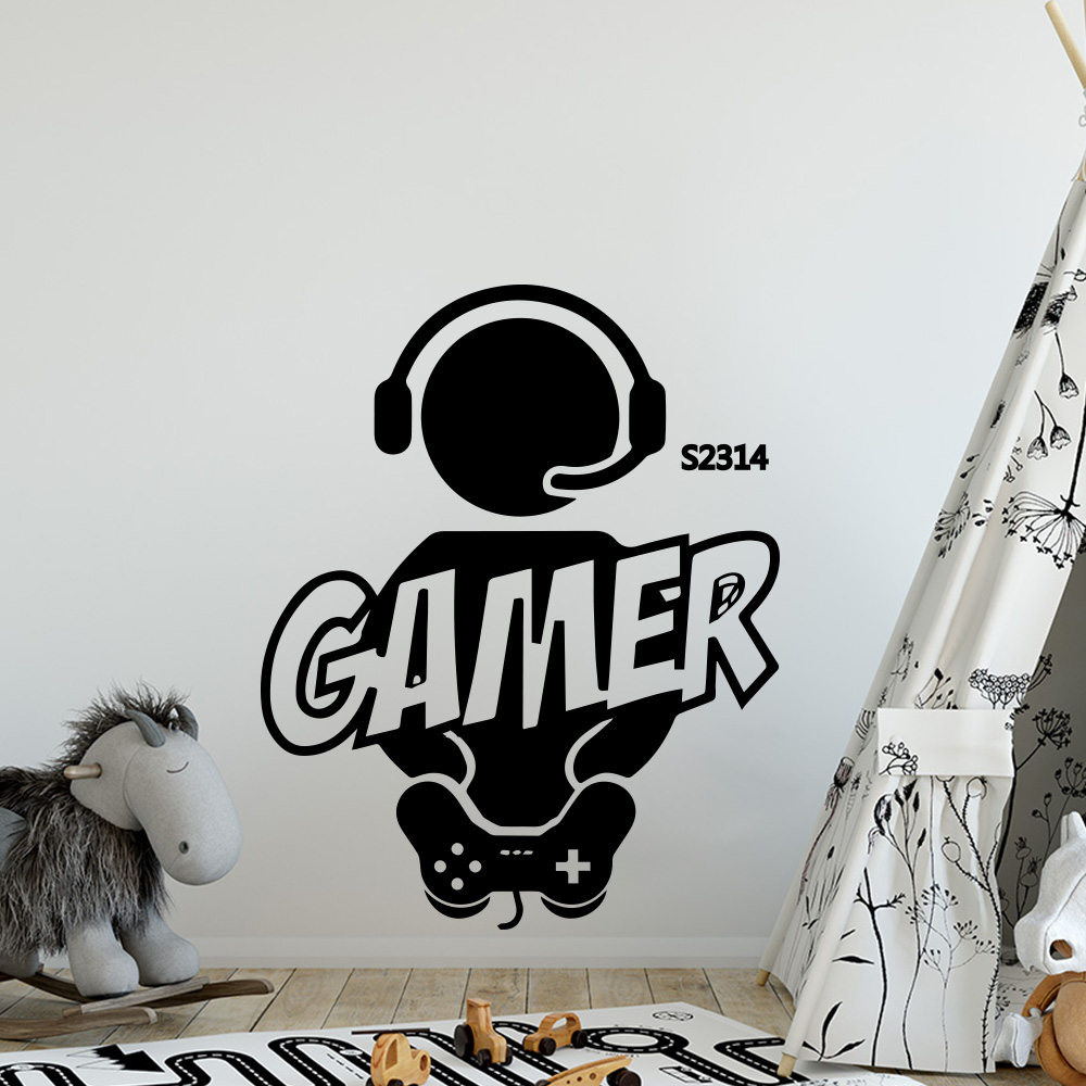 1pc 게이머 벽 아트 데칼 어린이 방 장식 게임 핸들 - Gaming Console Room 리뷰 및 가격